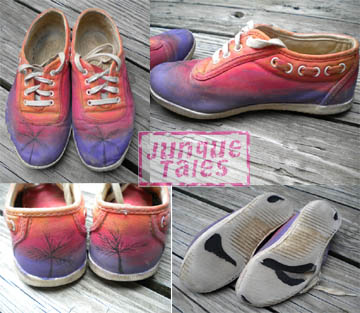 Paint your own sneakers: sunset palms